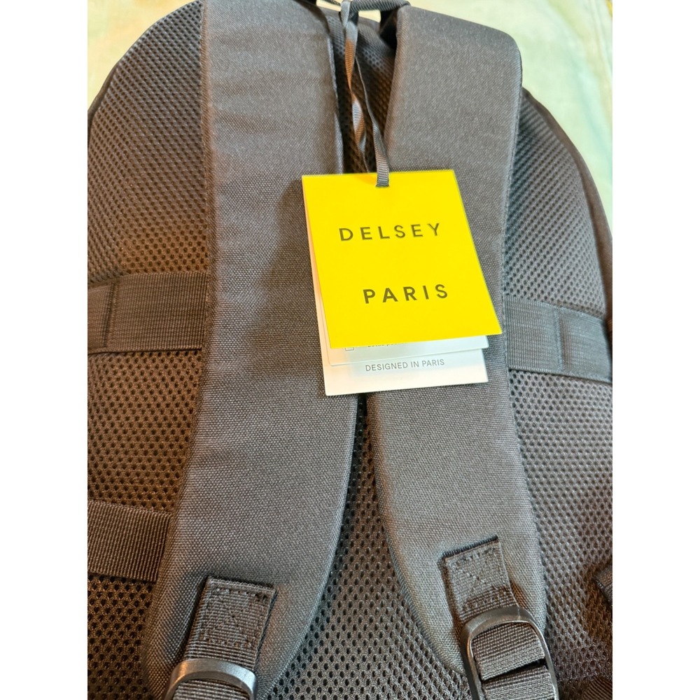 Delsey Paris Luxury High End Brand - Dylan Style Black Back Pack 17.25"